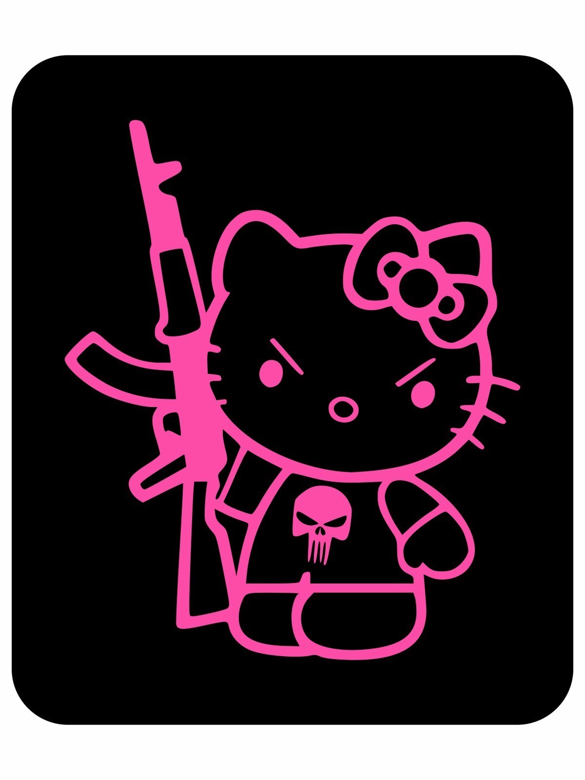 Samolepka Hello Kitty Punisher Kalashnikov
