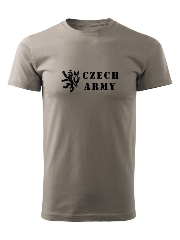AKCE Tričko Czech Army Lion - světle šedé, M
