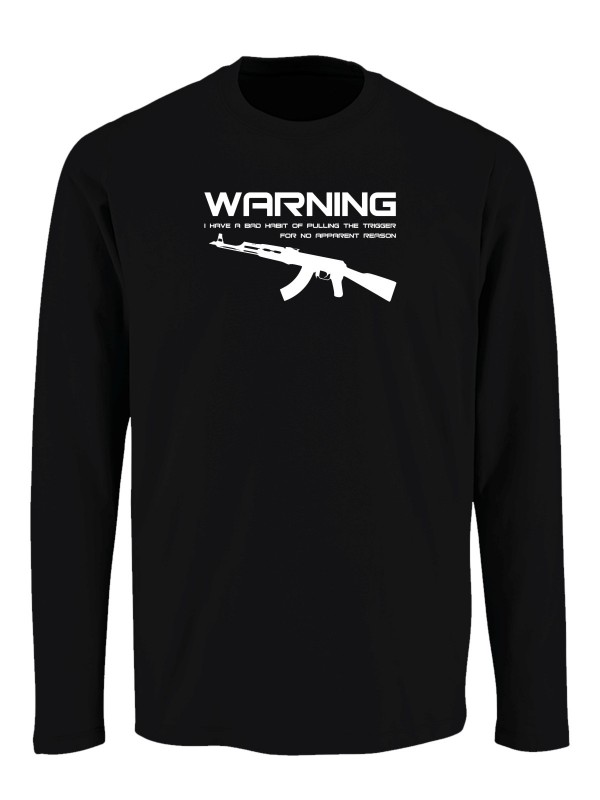 AKCE Tričko s dlouhým rukávem BAD HABIT AK-47 - černé, XXL
