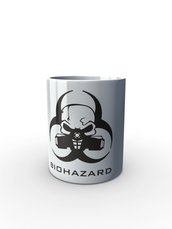 Bílý hrnek Biohazard
