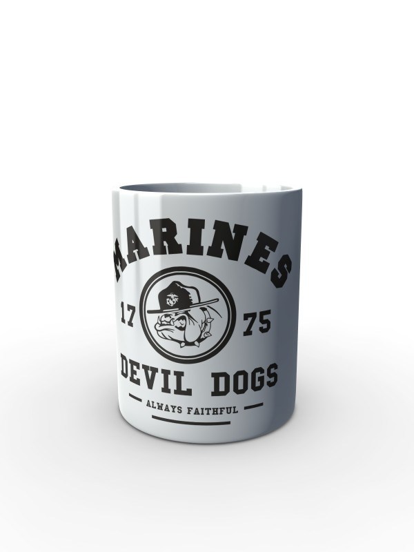 Bílý hrnek Marines Devil Dogs