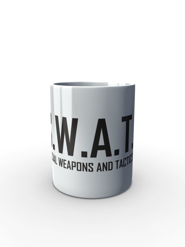 Bílý hrnek SWAT Special Weapons And Tactics