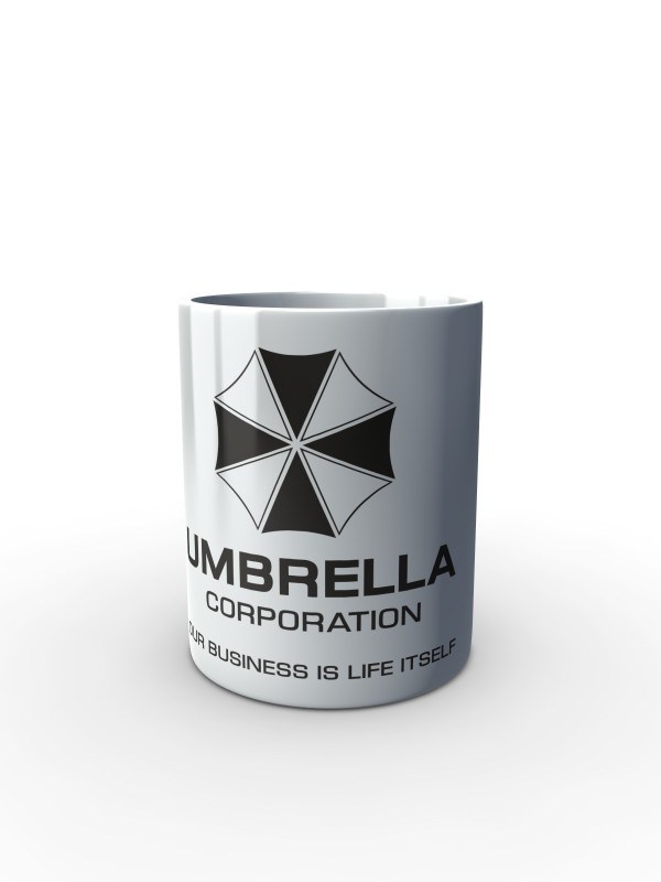 Bílý hrnek Umbrella Corporation