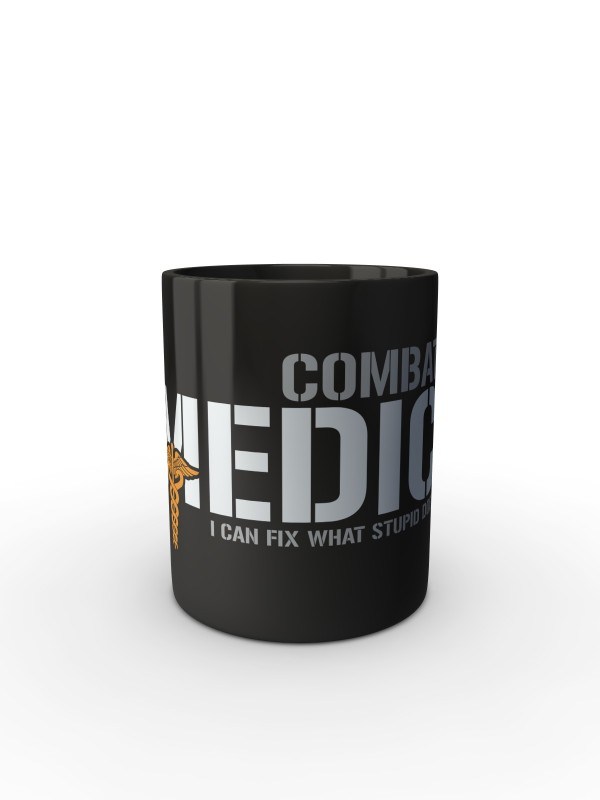Černý hrnek Combat Medic - I can fix