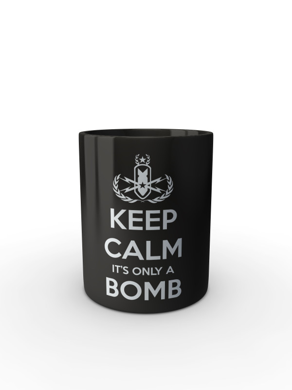 Černý hrnek KEEP CALM IT'S ONLY A BOMB