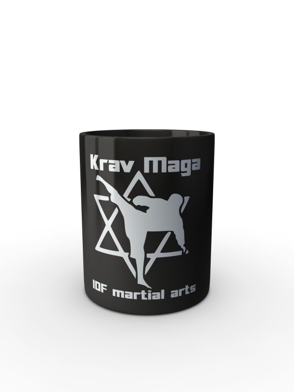 Černý hrnek Krav Maga IDF martial arts