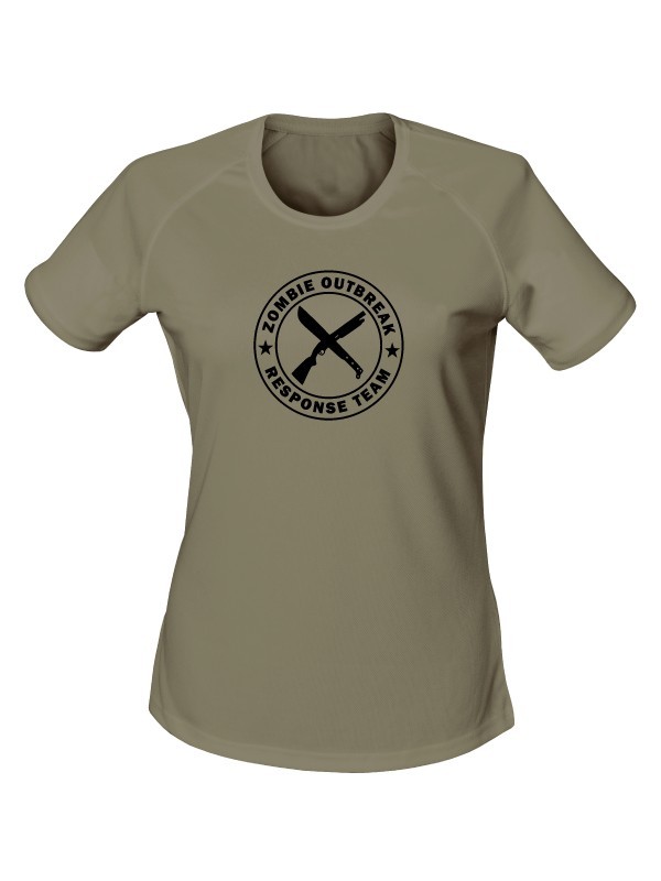 Dámské funkční tričko Zombie Outbreak Response Team Machete and Shotgun