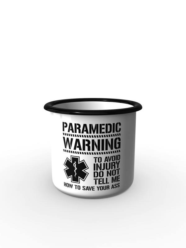 Plechový hrnek PARAMEDIC WARNING