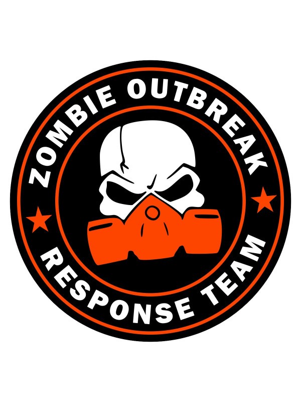 Samolepka Zombie Outbreak Response Team Gas Masked Skull