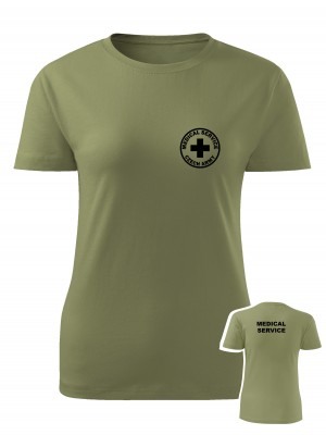 AKCE Dámské tričko CZECH ARMY MEDICAL SERVICE - olivové, XL