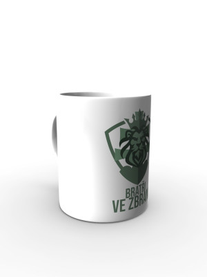 Bílý hrnek Bratři ve zbrani (merch Tankista)