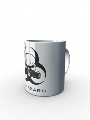 Bílý hrnek Biohazard
