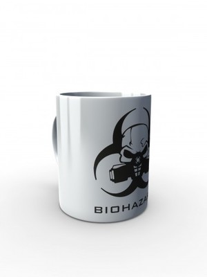 Bílý hrnek Biohazard