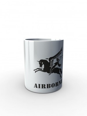 Bílý hrnek British Airborne Pegasus