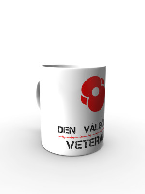 Bílý hrnek DEN VÁLEČNÝCH VETERÁNŮ