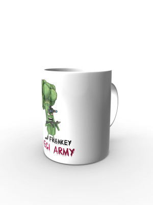 Bílý hrnek Frankey - Vegi army