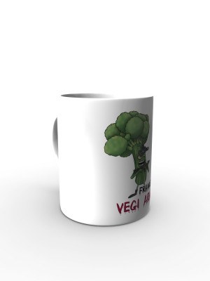 Bílý hrnek Frankey - Vegi army