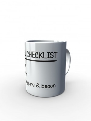 Bílý hrnek INFIDEL CHECKLIST