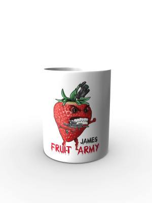 Bílý hrnek James - Fruit army