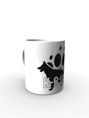 Bílý hrnek K9 UNIT - tlapa