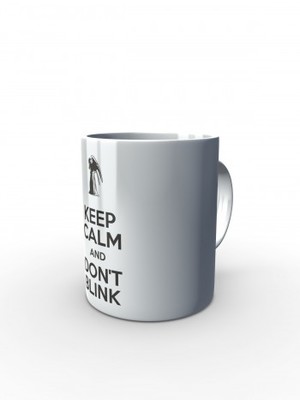 Bílý hrnek KEEP CALM AND DON'T BLINK