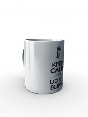 Bílý hrnek KEEP CALM AND DON'T BLINK