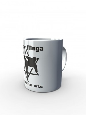 Bílý hrnek Krav Maga IDF martial arts