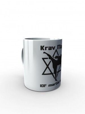 Bílý hrnek Krav Maga IDF martial arts