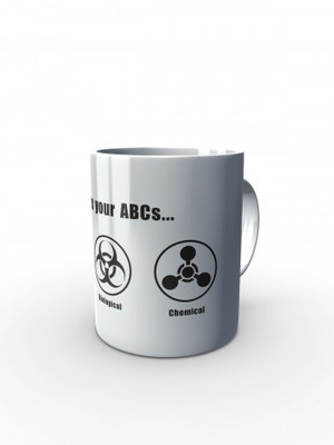 Bílý hrnek Learn your ABCs