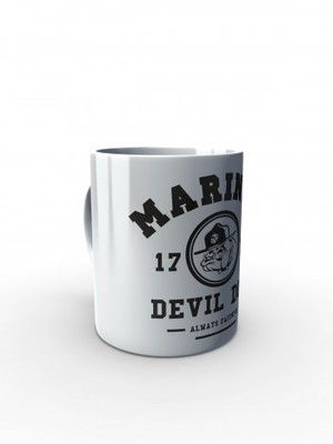 Bílý hrnek Marines Devil Dogs