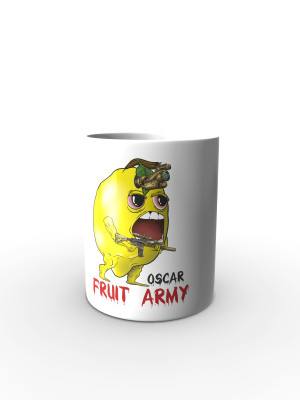Bílý hrnek Oscar - Fruit army