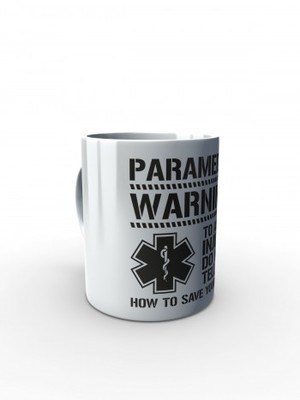 Bílý hrnek PARAMEDIC WARNING