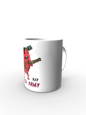 Bílý hrnek Ray - Vegi army