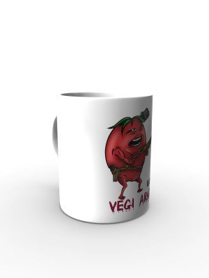 Bílý hrnek Ray - Vegi army