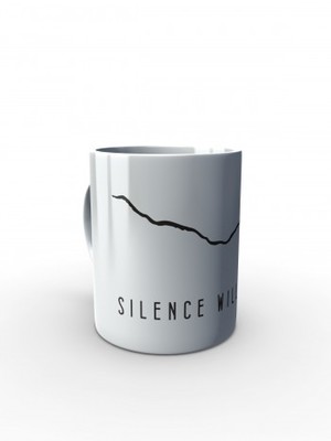 Bílý hrnek Silence Will Fall