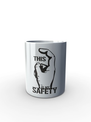 Bílý hrnek THIS IS MY SAFETY