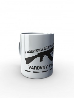 Bílý hrnek VAROVNÝ VÝSTŘEL