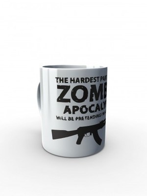 Bílý hrnek Zombie Apocalypse Kalashnikov AKM