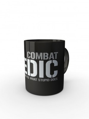 Černý hrnek Combat Medic - I can fix