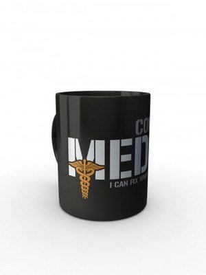 Černý hrnek Combat Medic - I can fix