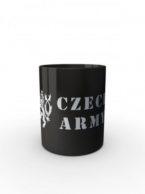Černý hrnek Czech Army Lion
