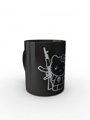 Černý hrnek Hello Kitty Punisher Kalashnikov