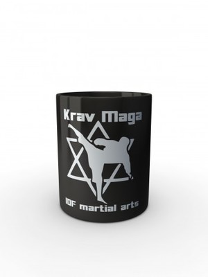 Černý hrnek Krav Maga IDF martial arts