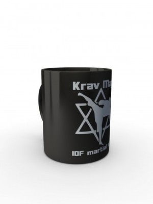 Černý hrnek Krav Maga IDF martial arts