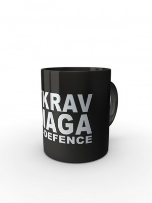Černý hrnek Krav Maga - self defence fighter