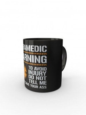 Černý hrnek PARAMEDIC WARNING