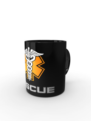 Černý hrnek Rescue