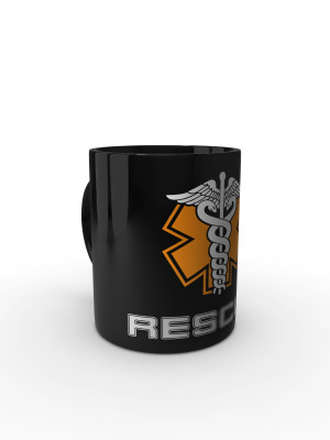 Černý hrnek Rescue