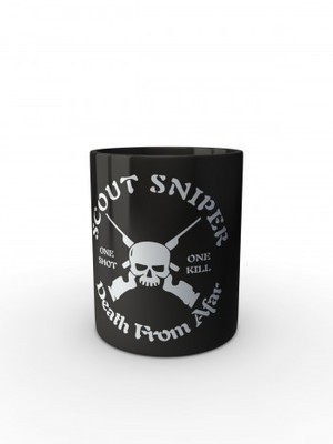 Černý hrnek Scout Sniper