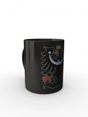 Černý hrnek SLEZSKÁ ORLICE